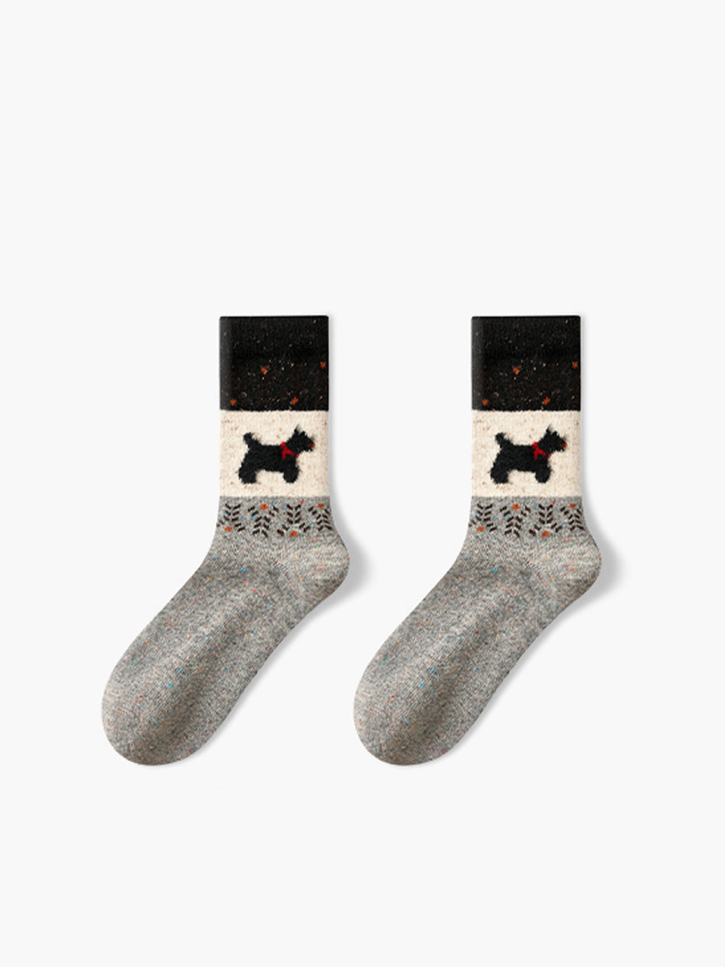 1pr Puppy Pattern Wool Socks