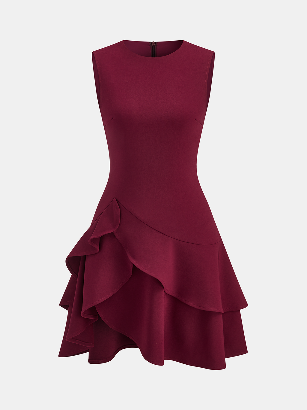 Asymmetric Ruffle Hem Sleeveless Mini Dress 352