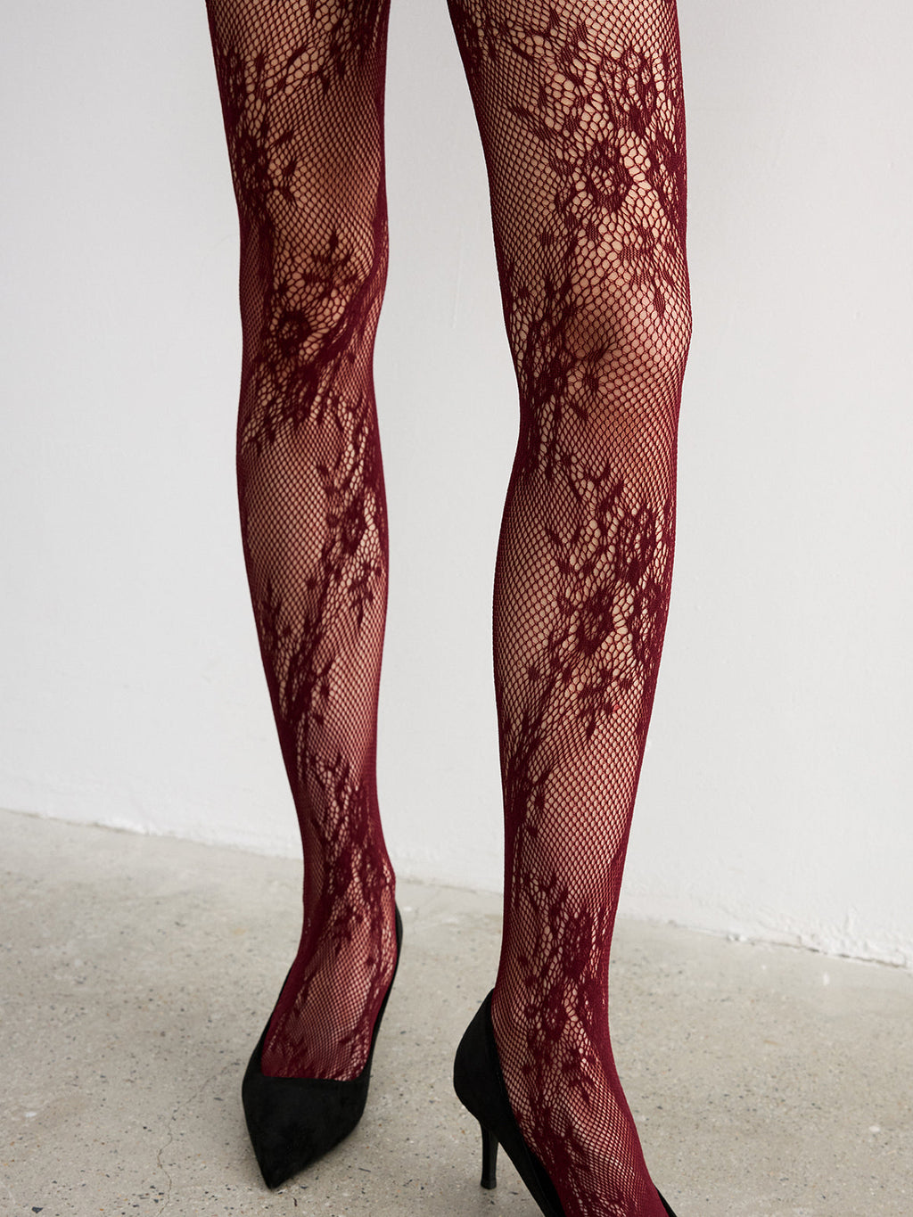 Floral Lace Fishnet Tights 213
