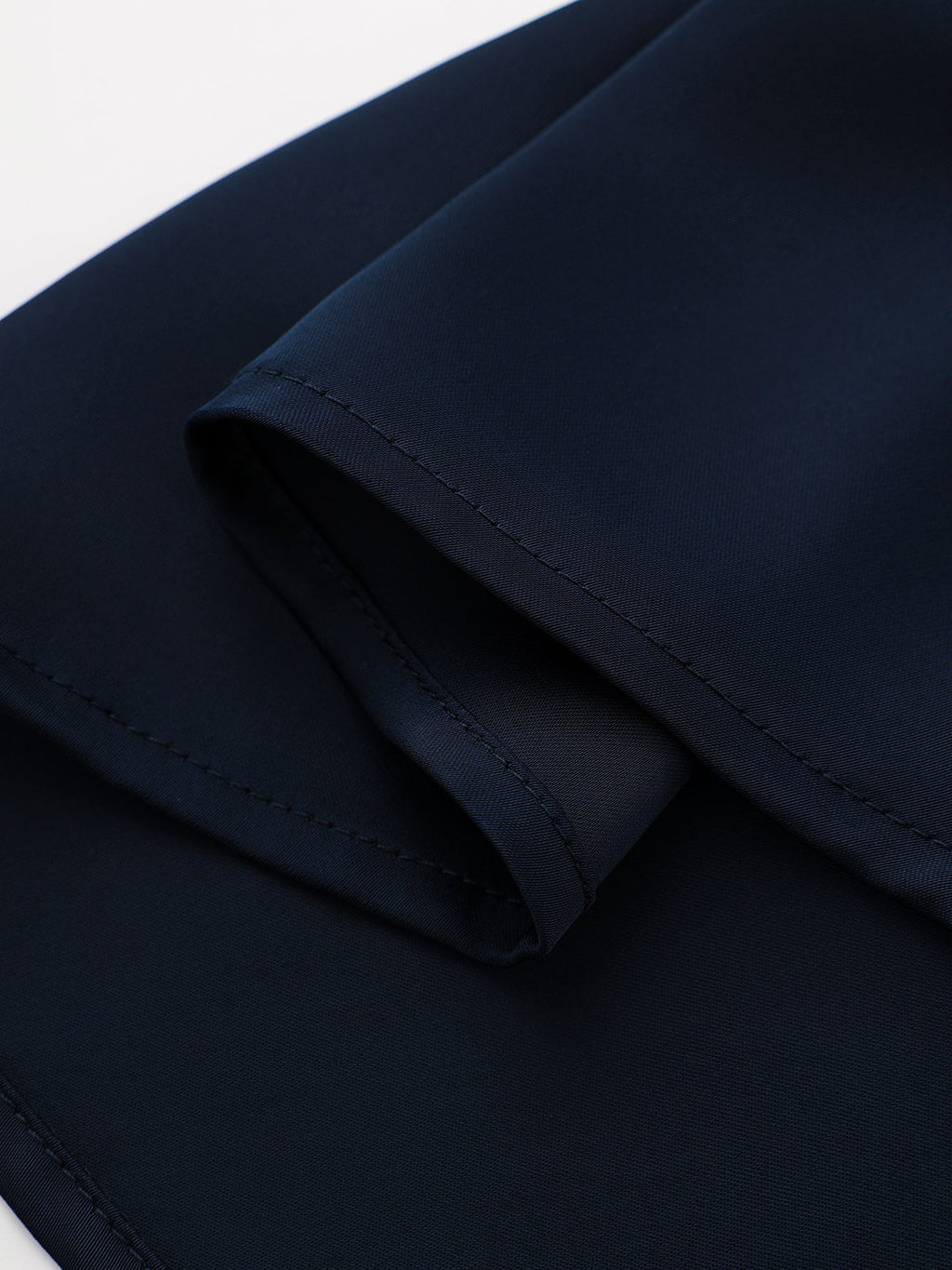 Long Sleeve Cross Neck Satin Tiered Mini Dress