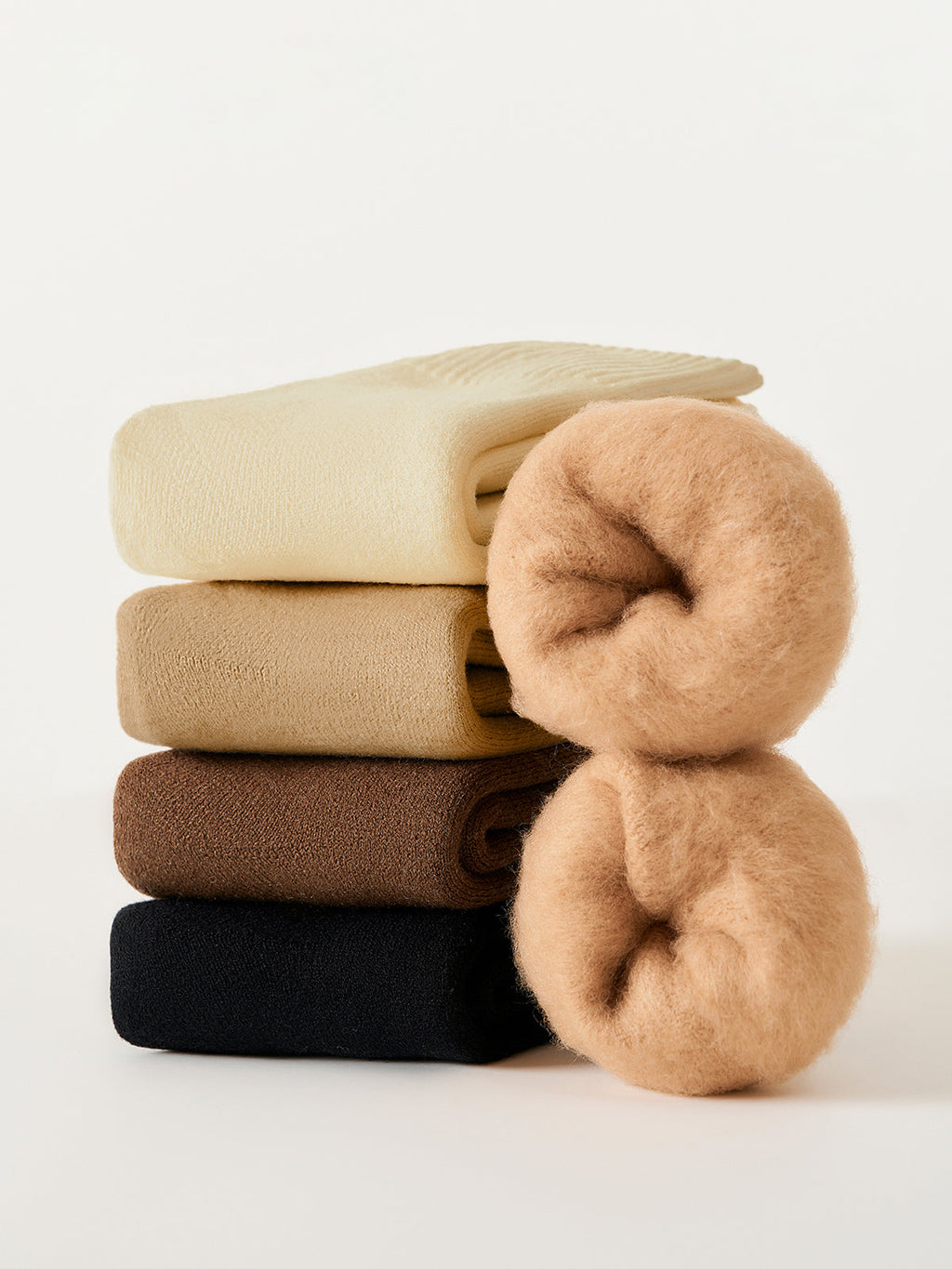 Fuzzy Wool-Blend Crew Socks